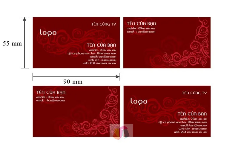 Kích thước card visit