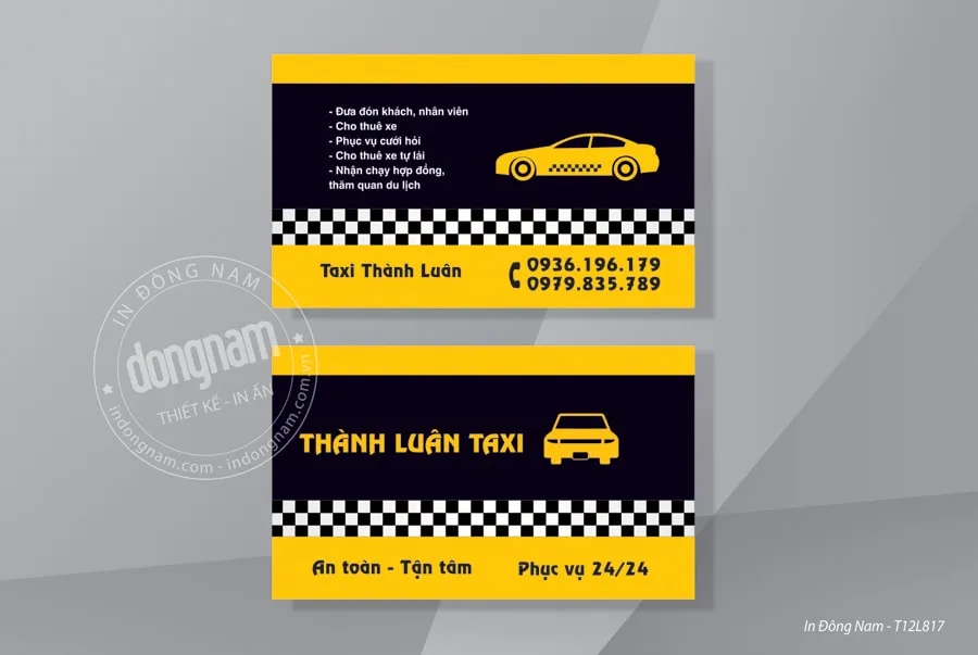 mẫu card visit lái xe taxi