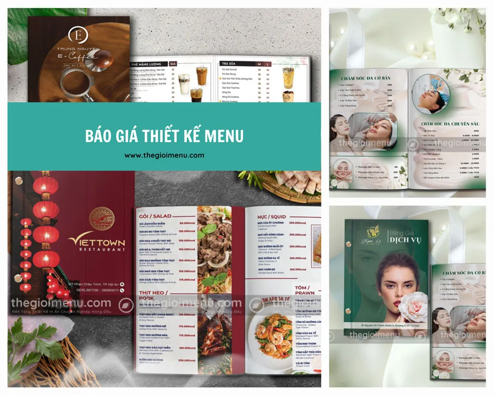 thiết kế menu nhà hàng